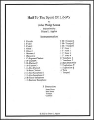 Hail To The Spirit Of Liberty Concert Band sheet music cover Thumbnail